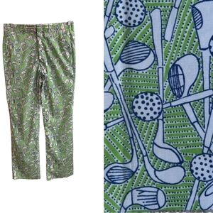 Vintage Lilly Pulitzer men’s stuff golf themed Green novelty Pants 34x32